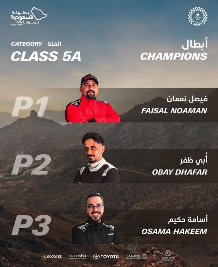 البطل فيصل نعمان يتوج بالمركز الأول ويحسم صدارة فئة Class 5A لبطولة صعود الهضبة لموسم 2026 برعاية carboost